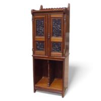 Marsh Jones and Cribb. A stunning quality Aesthetic Movement walnut filing/music cabinet - Thumbnail 1