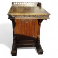 A W N Pugin (style of). A Gothic Revival oak Davenport - Thumbnail 1