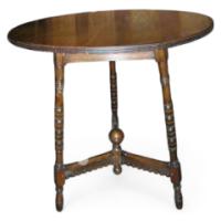 A Gothic Revival Oak Cricket Table