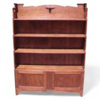 Liberty and Co. A oak Bookcase with a pair of cupboards - Thumbnail 1