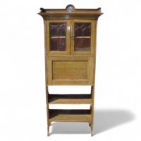 Harris Lebus. a Good Quality Glasgow-Style Arts and Crafts Oak Bureau Bookcase