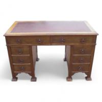 Goodhall Lambs & Heighway. An Oak Arts & Crafts Twin Pedestal Desk