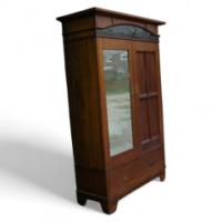 An Arts and Crafts oak double wardrobe and dressing table in the Glasgow Style - Thumbnail 1