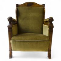 A very stylish and intricately detailed Continental walnut armchair - Thumbnail 1