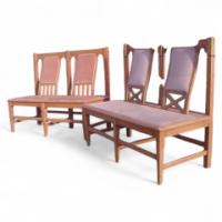 Four Good Quality Oak Glasgow School Benches - Thumbnail 1