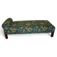 An Arts and Crafts oak day bed upholstered with a Morris and Co fabric - Thumbnail 1