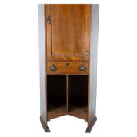 Arts and Crafts Oak Cabinet by Shapland & Petter with Fretwork Pediment - Thumbnail 11