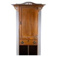 Arts and Crafts Oak Cabinet by Shapland & Petter with Fretwork Pediment - Thumbnail 8