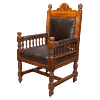 Bruce Talbert for Gillow and Co., attributed – Gothic Revival Oak Armchair - Thumbnail 3