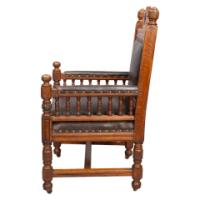 Bruce Talbert for Gillow and Co., attributed – Gothic Revival Oak Armchair - Thumbnail 4