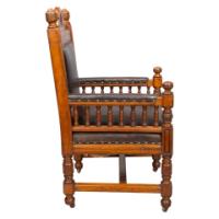 Bruce Talbert for Gillow and Co., attributed – Gothic Revival Oak Armchair - Thumbnail 8