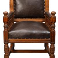 Bruce Talbert for Gillow and Co., attributed – Gothic Revival Oak Armchair - Thumbnail 15