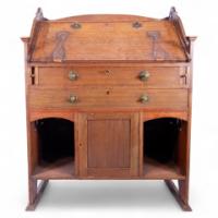 Arts and Crafts Oak Bureau by George Montague Ellwood for J. S. Henry
