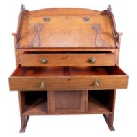 Arts and Crafts Oak Bureau by George Montague Ellwood for J. S. Henry - Thumbnail 12