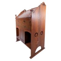 Arts and Crafts Oak Bureau by George Montague Ellwood for J. S. Henry - Thumbnail 3