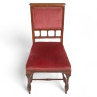 Attributed to Charles Bevan. Gothic Revival Side Chair with Scroll Carvings - Thumbnail 3