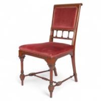 Attributed to Charles Bevan. Gothic Revival Side Chair with Scroll Carvings - Thumbnail 4