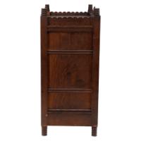 Aesthetic Movement Oak Mantle Clock by Howell & James with Blue Tile Insets - Thumbnail 3