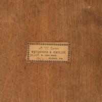 Aesthetic Movement Oak Mantle Clock by Howell & James with Blue Tile Insets - Thumbnail 12