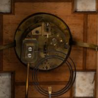 Aesthetic Movement Oak Mantle Clock by Howell & James with Blue Tile Insets - Thumbnail 15