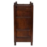 Aesthetic Movement Oak Mantle Clock by Howell & James with Blue Tile Insets - Thumbnail 5