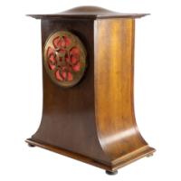 Arts and Crafts Mahogany Mantle Clock with Floral Inlay by Liberty & Co. - Thumbnail 10
