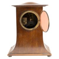 Arts and Crafts Mahogany Mantle Clock with Floral Inlay by Liberty & Co. - Thumbnail 11