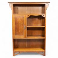 Wylie and Lochhead, in the style of. Arts and Crafts oak bookcase with cupboard