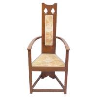 M. H. Baillie Scott, attributed. Three Arts and Crafts High-back oak armchairs - Thumbnail 2