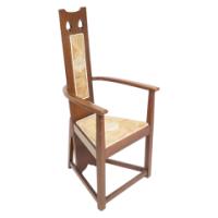 M. H. Baillie Scott, attributed. Three Arts and Crafts High-back oak armchairs - Thumbnail 5