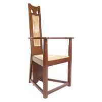 M. H. Baillie Scott, attributed. Three Arts and Crafts High-back oak armchairs - Thumbnail 6