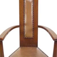 M. H. Baillie Scott, attributed. Three Arts and Crafts High-back oak armchairs - Thumbnail 23