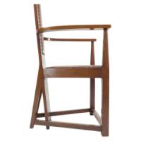 M. H. Baillie Scott, attributed. Three Arts and Crafts High-back oak armchairs - Thumbnail 29