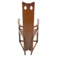 M. H. Baillie Scott, attributed. Three Arts and Crafts High-back oak armchairs - Thumbnail 31