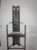 M. H. Baillie Scott, attributed. Three Arts and Crafts High-back oak armchairs - Thumbnail 35