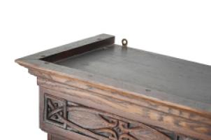 Arts and Crafts Oak Wall Cabinet with Carved Floral Decoration - Thumbnail 21