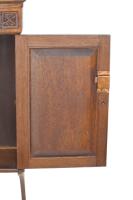 Arts and Crafts Oak Wall Cabinet with Carved Floral Decoration - Thumbnail 15