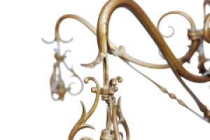 General Electric Company. Arts and Crafts Brass Five-Arm Chandelier - Thumbnail 8