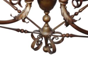 General Electric Company. Arts and Crafts Brass Five-Arm Chandelier - Thumbnail 13