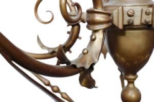 General Electric Company. Arts and Crafts Brass Five-Arm Chandelier - Thumbnail 16