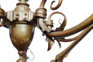 General Electric Company. Arts and Crafts Brass Five-Arm Chandelier - Thumbnail 17