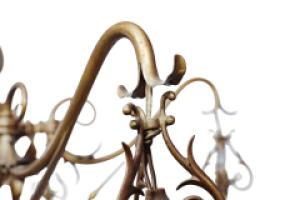 General Electric Company. Arts and Crafts Brass Five-Arm Chandelier - Thumbnail 21