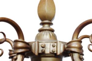 General Electric Company. Arts and Crafts Brass Five-Arm Chandelier - Thumbnail 22