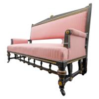 Lambs of Manchester, W. J. Estall. Aesthetic Movement Ebonized Settee - Thumbnail 2