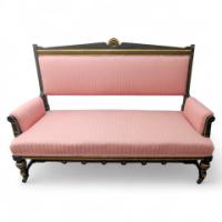 Lambs of Manchester, W. J. Estall. Aesthetic Movement Ebonized Settee - Thumbnail 3