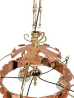 W. A. S. Benson. An Arts & Crafts Copper & Brass Chandelier with 5 Vaseline Shades - Thumbnail 13