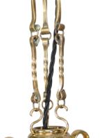 W. A. S. Benson. An Arts & Crafts Copper & Brass Chandelier with 5 Vaseline Shades - Thumbnail 15