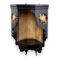 Aesthetic Movement Ebonized and Gilded Corner Wall Shelf c.1880 - Thumbnail 1