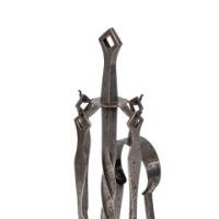 Arts & Crafts Cotswold School Steel Fire Tools on Original Stand c.1910 - Thumbnail 8