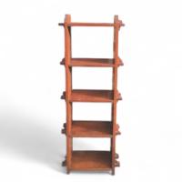Slender Five Shelf Arts and Crafts Bookcase with Through Peg Joints c.1900 - Thumbnail 2